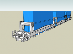 Wagon double stack Sea Land - HO SCALA 3D Model
