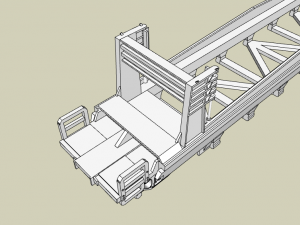 Wagon double stack Sea Land - HO SCALA 3D Model