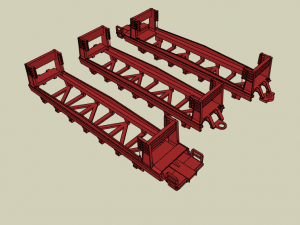 Wagon double stack Sea Land - HO SCALA 3D Model