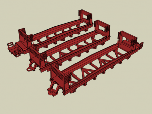 Wagon double stack Sea Land - HO SCALA 3D Model