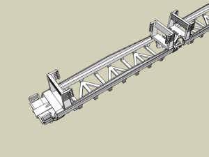 Wagon double stack Sea Land - HO SCALA 3D Model