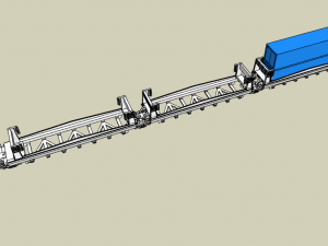 Wagon double stack Sea Land - HO SCALA 3D Model