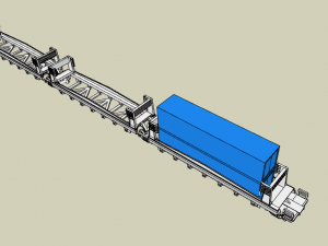 Wagon double stack Sea Land - HO SCALA 3D Model