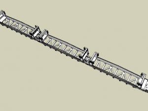 Wagon double stack Sea Land - HO SCALA 3D Model