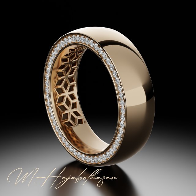 Wedding band 3D Print Model .c4d .max .obj .3ds .fbx .stl .blend