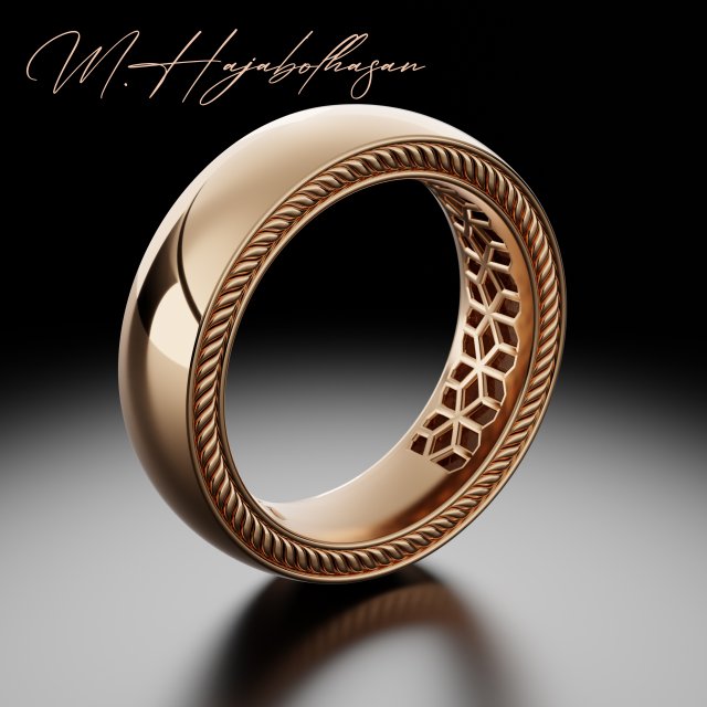 Gold wedding band 3D Print Model .c4d .max .obj .3ds .fbx .stl .blend