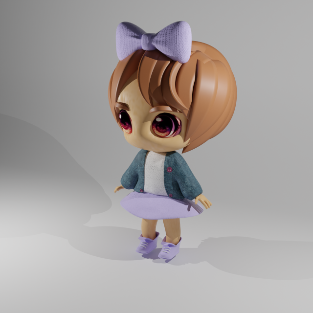 LITTLE DOLL 3D Model .c4d .max .obj .3ds .fbx .stl .blend 