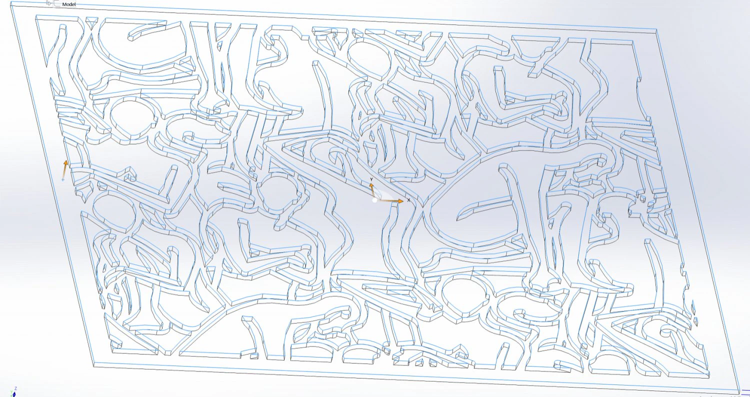242003 Fine art CNC g code No Polyline Pattern Art Panel Laser Cut Plasma Router 3D Model .c4d .max .obj .3ds .fbx .stl .blend 