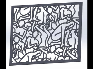 242003 Fine art CNC g code No Polyline Pattern Art Panel Laser Cut Plasma Router 3D Model