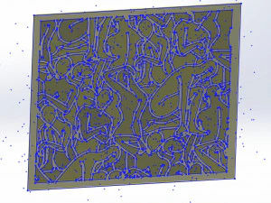 242003 DXF FILE Fine art CNC g code No Polyline Pattern Art Panel Laser Cut Plasma Router 3D Model