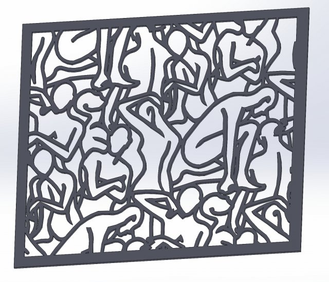 242003 DXF FILE Fine art CNC g code No Polyline Pattern Art Panel Laser Cut Plasma Router 3D Model .c4d .max .obj .3ds .fbx .stl .blend 