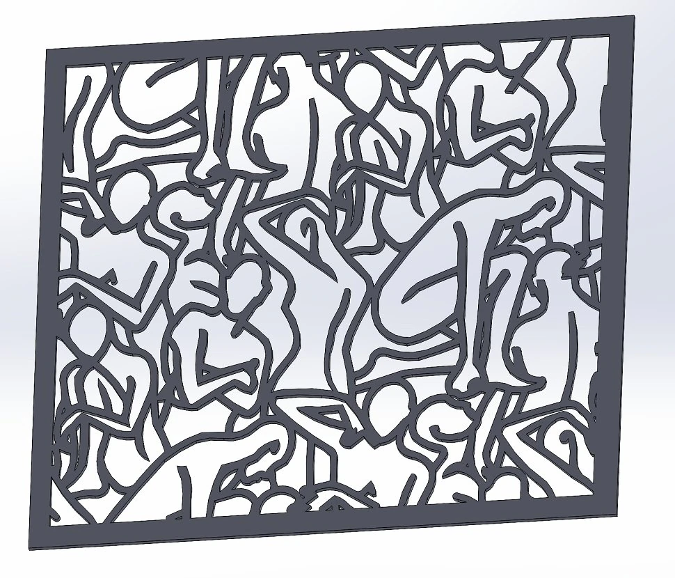 242003 DXF FILE Fine art CNC g code No Polyline Pattern Art Panel Laser Cut Plasma Router 3D Model .c4d .max .obj .3ds .fbx .stl .blend 