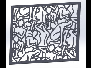 242003 DXF FILE Fine art CNC g code No Polyline Pattern Art Panel Laser Cut Plasma Router 3D-Modell