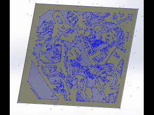 290603 dxf file cnc g-code POKER CARD Laser Cut Router Vinil plasma Mans Ruin 3D Model