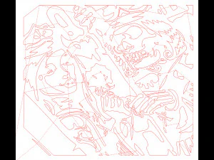 290603 dxf file cnc g-code POKER CARD Laser Cut Router Vinil plasma Mans Ruin 3D Model