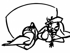 221020 dxf file cnc g-code dxf file cnc Women Pin Up Hand Sketch Retro Cut Router Vinil plasma 3D Model