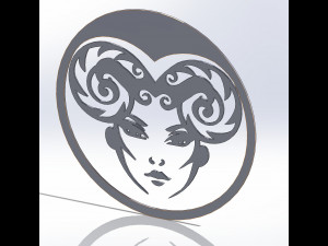 12 DXF File CNC g-code Industrial Laser Cut DECORATIVE PANEL ZODIAC1 Plasma Nr0030 Modelo 3D