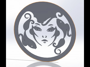 12 DXF File CNC g-code Industrial Laser Cut DECORATIVE PANEL ZODIAC1 Plasma Nr0030 Modelo 3D