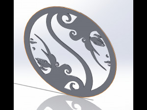 12 DXF File CNC g-code Industrial Laser Cut DECORATIVE PANEL ZODIAC1 Plasma Nr0030 Modelo 3D