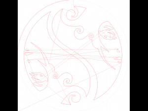 12 DXF File CNC g-code Industrial Laser Cut DECORATIVE PANEL ZODIAC1 Plasma Nr0030 Modelo 3D