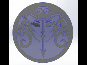 12 DXF File CNC g-code Industrial Laser Cut DECORATIVE PANEL ZODIAC1 Plasma Nr0030 Modelo 3D