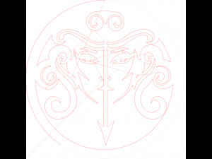 12 DXF File CNC g-code Industrial Laser Cut DECORATIVE PANEL ZODIAC1 Plasma Nr0030 Modelo 3D