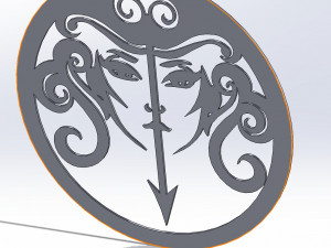 12 DXF File CNC g-code Industrial Laser Cut DECORATIVE PANEL ZODIAC1 Plasma Nr0030 Modelo 3D