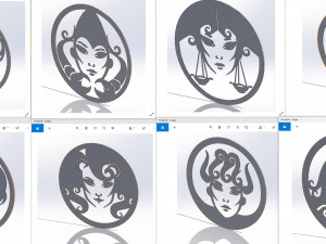 12 DXF File CNC g-code Industrial Laser Cut DECORATIVE PANEL ZODIAC1 Plasma Nr0030 Modelo 3D
