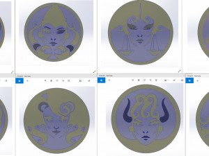 12 DXF File CNC g-code Industrial Laser Cut DECORATIVE PANEL ZODIAC1 Plasma Nr0030 Modelo 3D