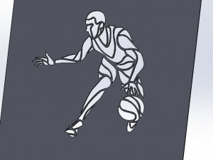 11 DXF File CNC g-code Industrial Laser Cut SPORT BASKETBALL Vinil PANEL Nr0051 3D Model