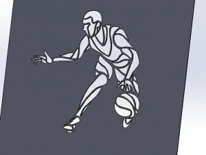 11 File DXF CNC g-code Taglio laser industriale SPORT BASKET Vinil PANEL Nr0051 Modello 3D