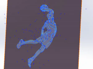 11 DXF-bestand CNC g-code industri&euml;le lasergesneden SPORT BASKETBAL Vinil PANEL Nr0051 3D Model