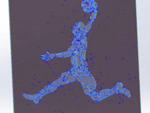 11 DXF-bestand CNC g-code industri&euml;le lasergesneden SPORT BASKETBAL Vinil PANEL Nr0051 3D Model