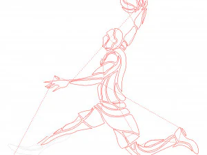 11 DXF-bestand CNC g-code industri&euml;le lasergesneden SPORT BASKETBAL Vinil PANEL Nr0051 3D Model