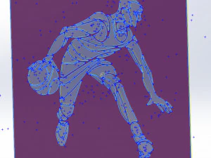 11 DXF-bestand CNC g-code industri&euml;le lasergesneden SPORT BASKETBAL Vinil PANEL Nr0051 3D Model
