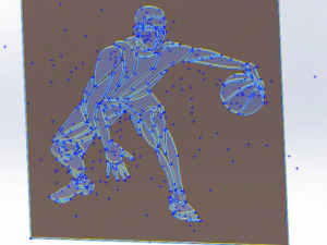 11 DXF-bestand CNC g-code industri&euml;le lasergesneden SPORT BASKETBAL Vinil PANEL Nr0051 3D Model
