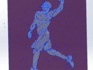 11 DXF-bestand CNC g-code industri&euml;le lasergesneden SPORT BASKETBAL Vinil PANEL Nr0051 3D Model
