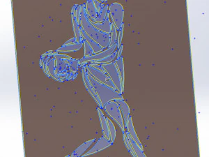 11 DXF-bestand CNC g-code industri&euml;le lasergesneden SPORT BASKETBAL Vinil PANEL Nr0051 3D Model