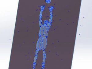 11 DXF-bestand CNC g-code industri&euml;le lasergesneden SPORT BASKETBAL Vinil PANEL Nr0051 3D Model