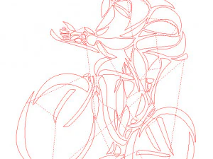 6 DXF File CNC gcode Industrial Laser Cut plasma SPORT CYCLING BICYCLE Nr0052 3D Model