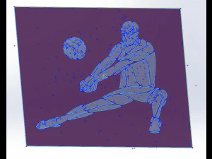 11 DXF Dosyası CNC gcode lazer plazma kesim End&uuml;striyel Lazer Kesim plazma SPORT VOLEI Nr0053 3D Model