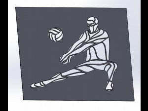 11 DXF File CNC gcode laser plasma cut Industrial Laser Cut plasma SPORT VOLEI Nr0053 3Dモデル