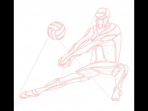 11 DXF Dosyası CNC gcode lazer plazma kesim End&uuml;striyel Lazer Kesim plazma SPORT VOLEI Nr0053 3D Model