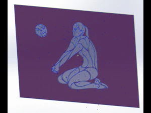 11 DXF Dosyası CNC gcode lazer plazma kesim End&uuml;striyel Lazer Kesim plazma SPORT VOLEI Nr0053 3D Model