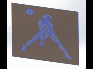 11 DXF Dosyası CNC gcode lazer plazma kesim End&uuml;striyel Lazer Kesim plazma SPORT VOLEI Nr0053 3D Model