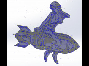 10 DXF File CNC g-code Industrial Laser Vector DXF Plasma Router Pin Up Nr0110 3Dモデル