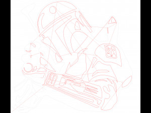 10 DXF File CNC g-code Industrial Laser Cut The Mandalorian Vector DXF Nr0113 Modello 3D