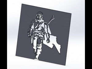 10 DXF File CNC g-code Industrial Laser Cut The Mandalorian Vector DXF Nr0113 Modello 3D