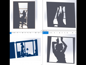 20 DXF File CNC g-code Industrial Laser Cut DECORATIVE PANEL silhouete Nr0116 Model 3D