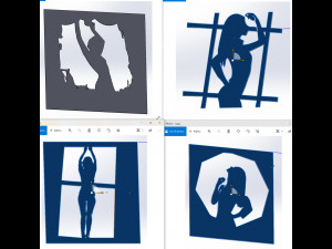 20 DXF File CNC g-code Industrial Laser Cut DECORATIVE PANEL silhouete Nr0116 Model 3D